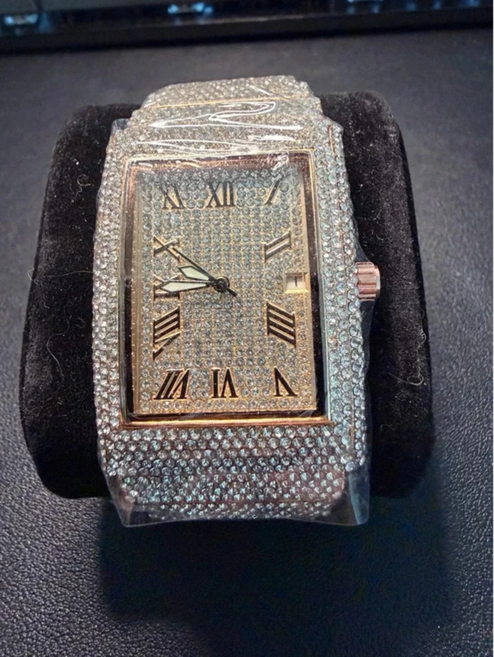# 562 Rose Gold Tone Crystal Watch – 34mm New – Sparkling Statement Piece
